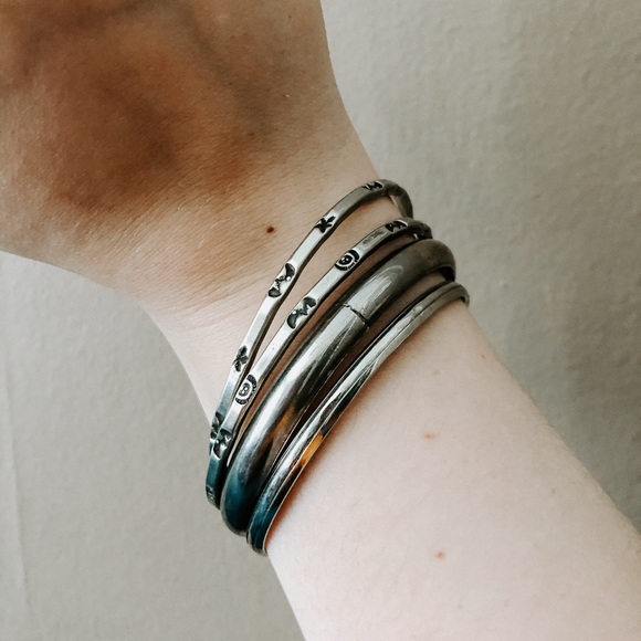 Vintage silver bohemian bangles - Picture 2 of 2